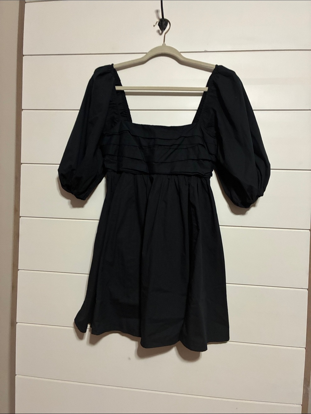 Abercrombie and fitch size S Black Square-Neck Puff Sleeve Mini Dress - Picture 3 of 6